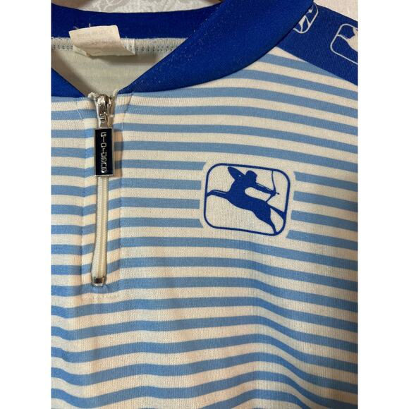 Giordana Cycling Jacket Jersey 9 Made in Italy Blue White Stripes - Picture 7 of 12